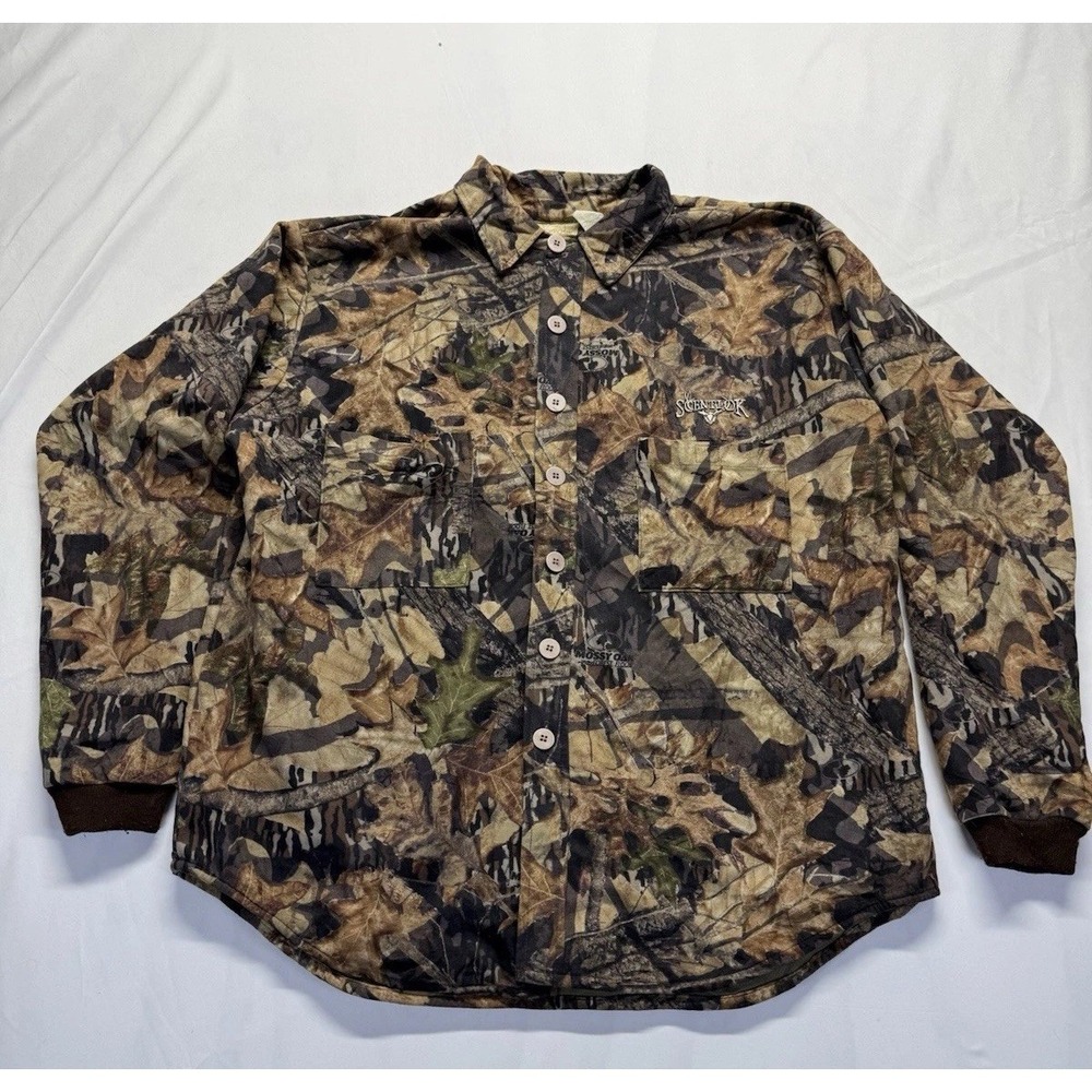 SCENTLOK Mossy Oak jacket forest floor camo hunting L scent control zip - Picture 1 of 8
